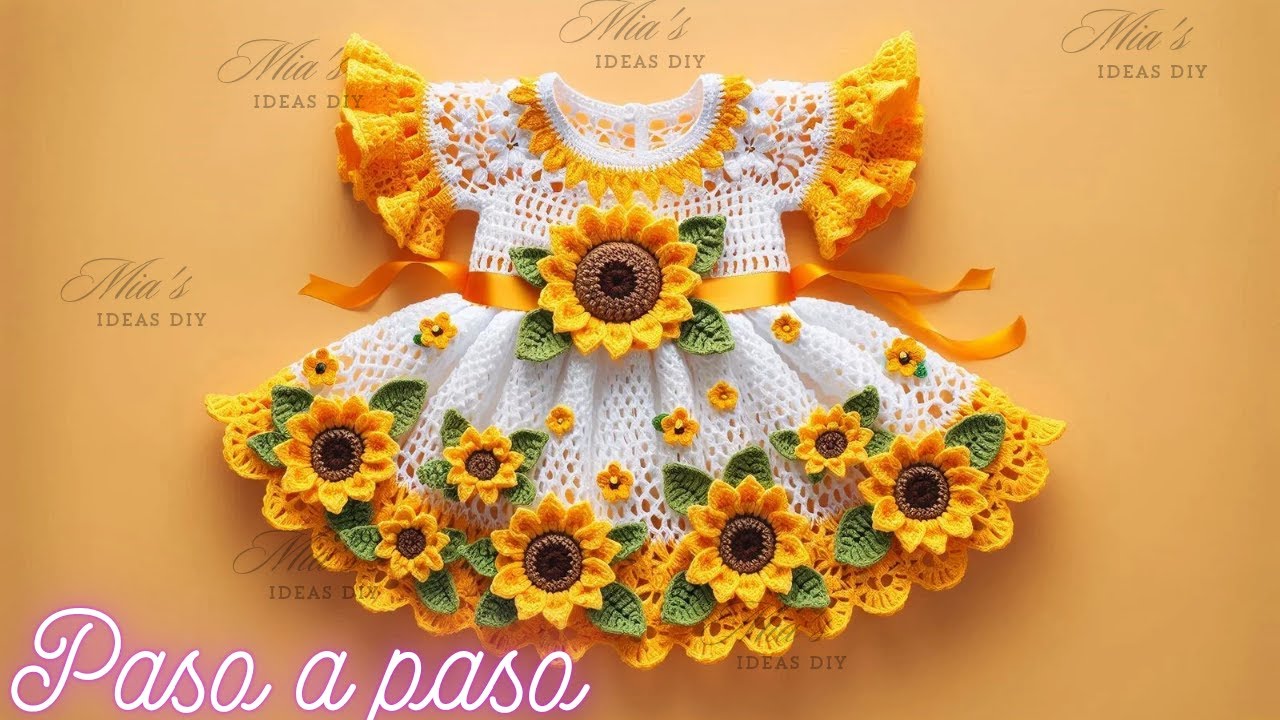 🎞️vestido tejido a crochet girasoles #tejidoa  #crochet #viralcrochet #girasoles #vestidode