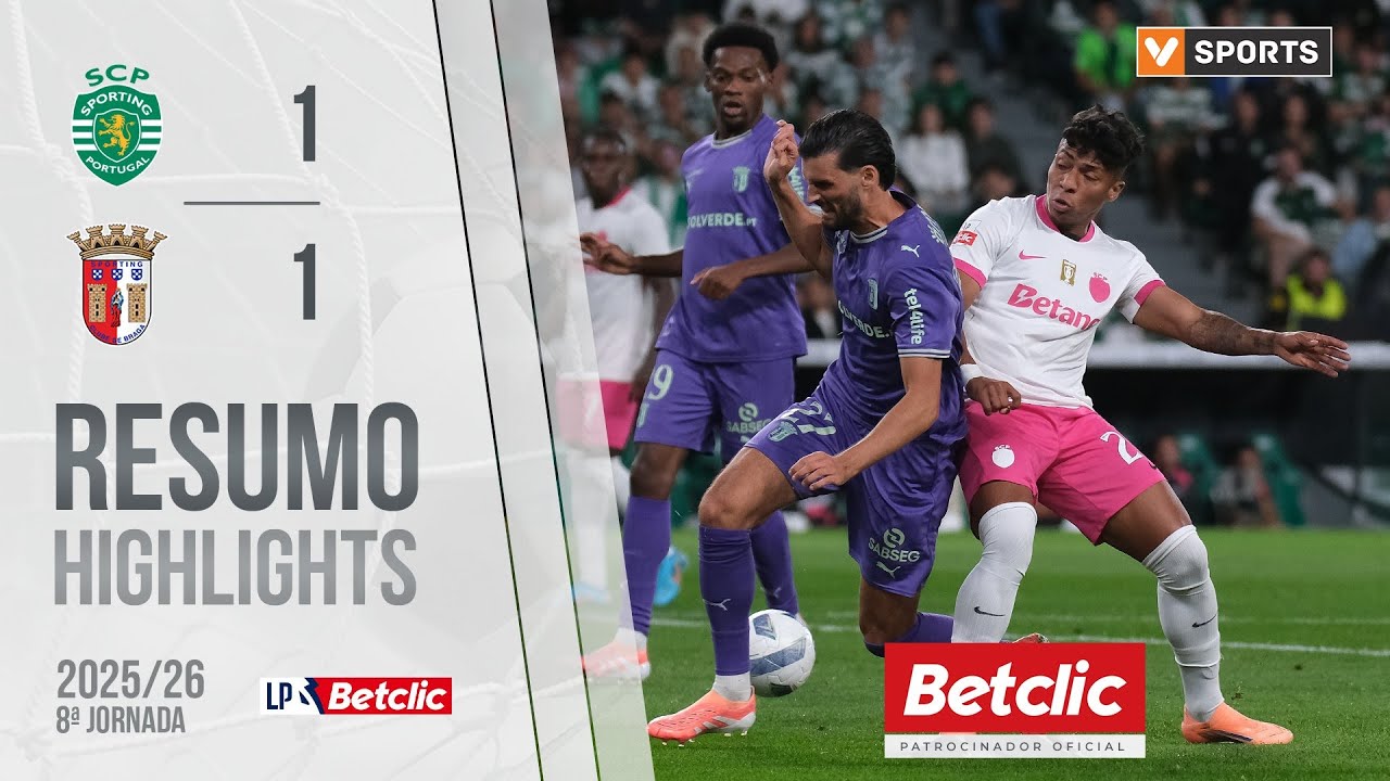 Resumo: Sporting 1-1 Braga (Liga 25/26 #8)