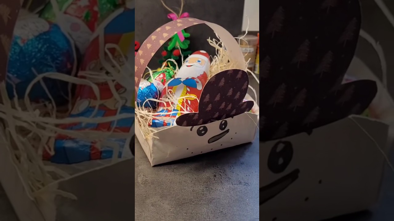 Panier de Noël en assiette en carton 
