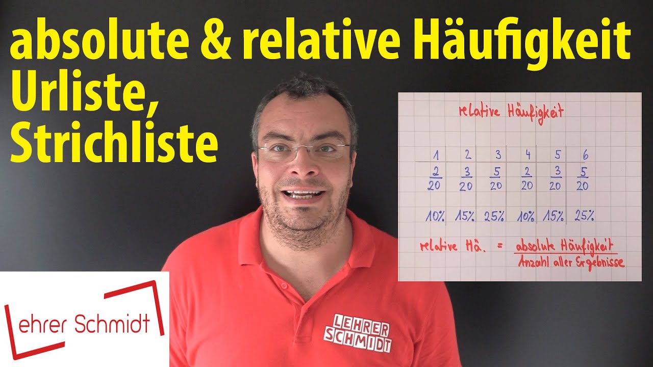 Urliste, Strichliste, absolute Häufigkeit, relative Häufigkeit - einfach erklärt | Lehrerschmidt