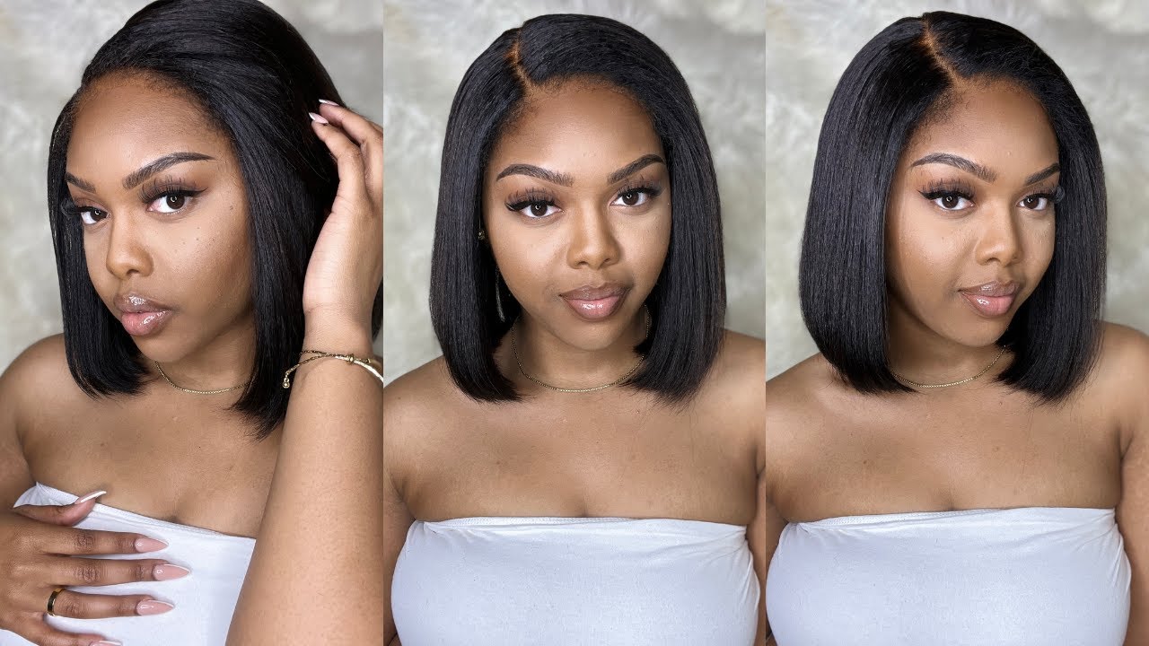 28% OFF 5x5 KINKY STRAIGHT BOB WIG | REALISTIC KINKY EDGES | ILIKEHAIR | ILIKEHAIR WIG