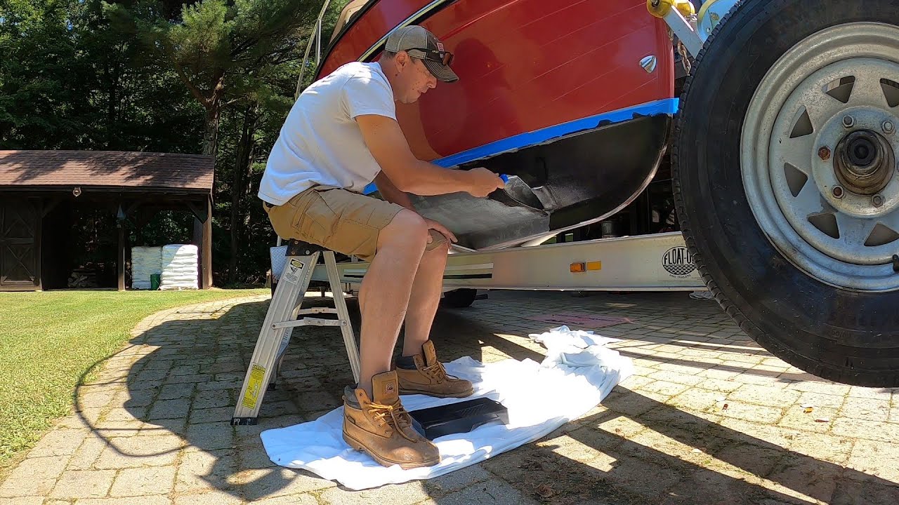 Bottom Painting my Ranger Tug 21 boat with Total Boat JD Select Ablative Paint