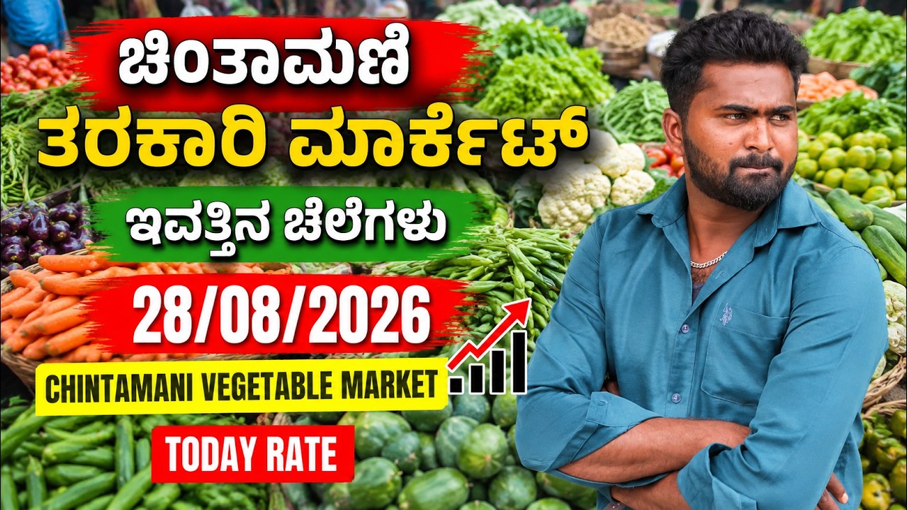ಚಿಂತಾಮಣಿ ತರಕಾರಿ   ಮಾರ್ಕೆಟ್ ಇವತ್ತಿನ ಬೆಲೆಗಳು 28/08/2026 Chintamani tarkari  today rate