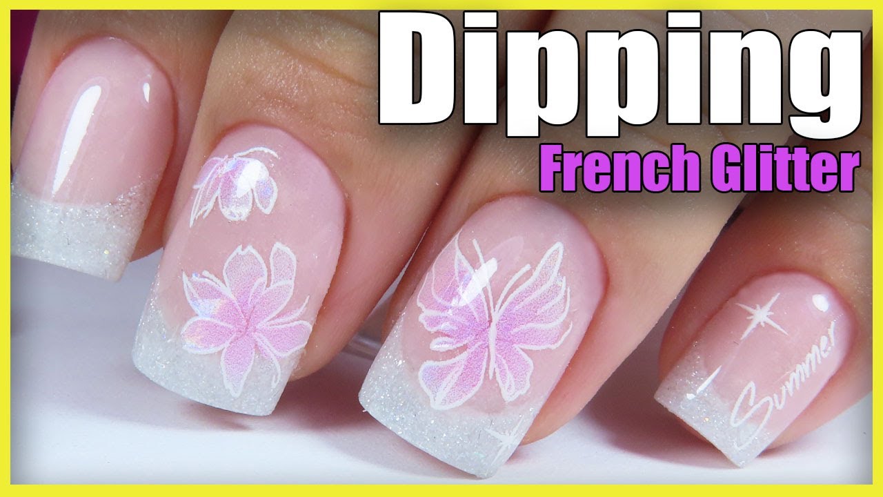Uñas Acrílicas SIN MONOMERO con DIPPING Nails French Glitter 💅 Clase Completa 💅 Fácil y DURADERO