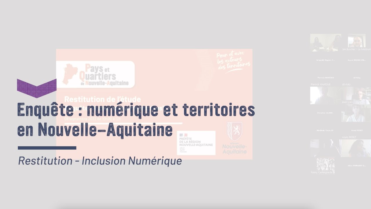 Webinaire : Numérique & Territoires en Nouvelle-Aquitaine, quels enjeux ? - Restitution d'enquête