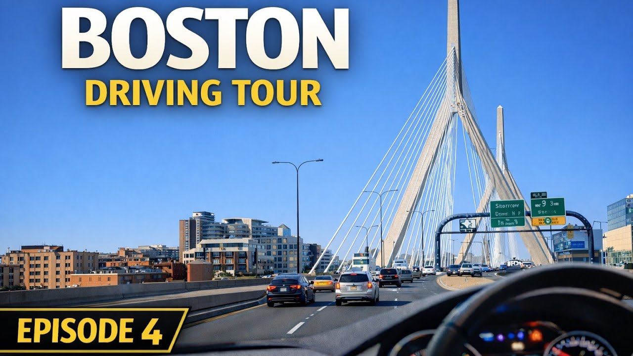 Boston Downtown Driving Tour Episode 4 | ASMR City Drive | 4K UHD