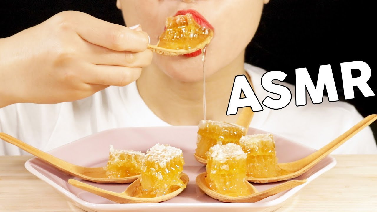 ASMR Honeycomb+Edible Spoon 벌집꿀+먹는숟가락 먹방 | MINEE EATS