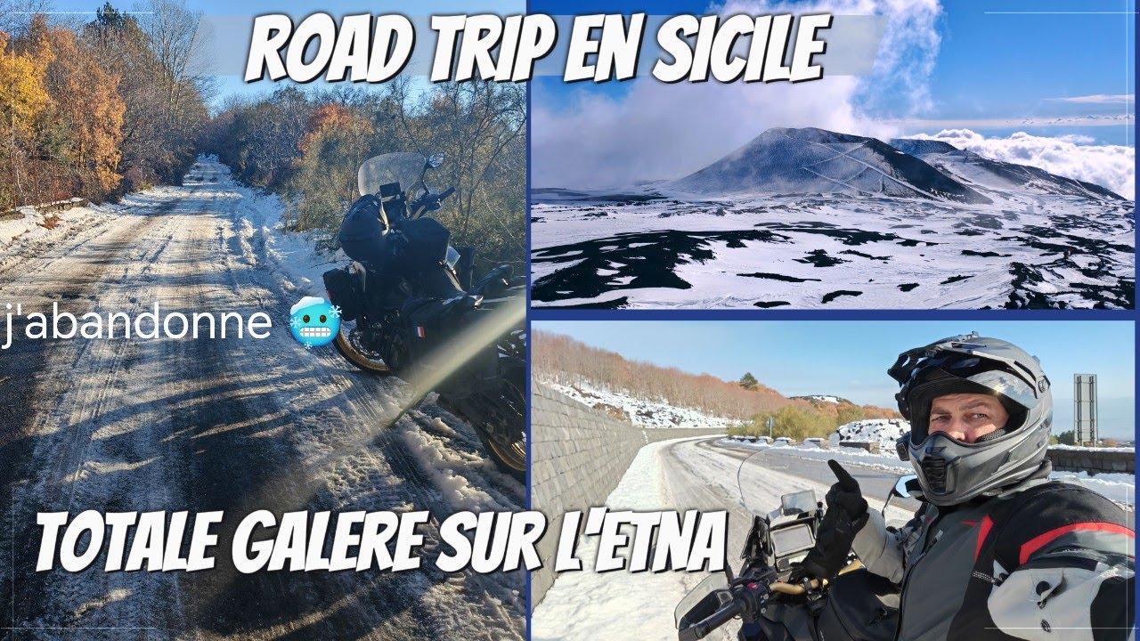 Sicile à moto : bloqué dans la neige sur l'Etna !