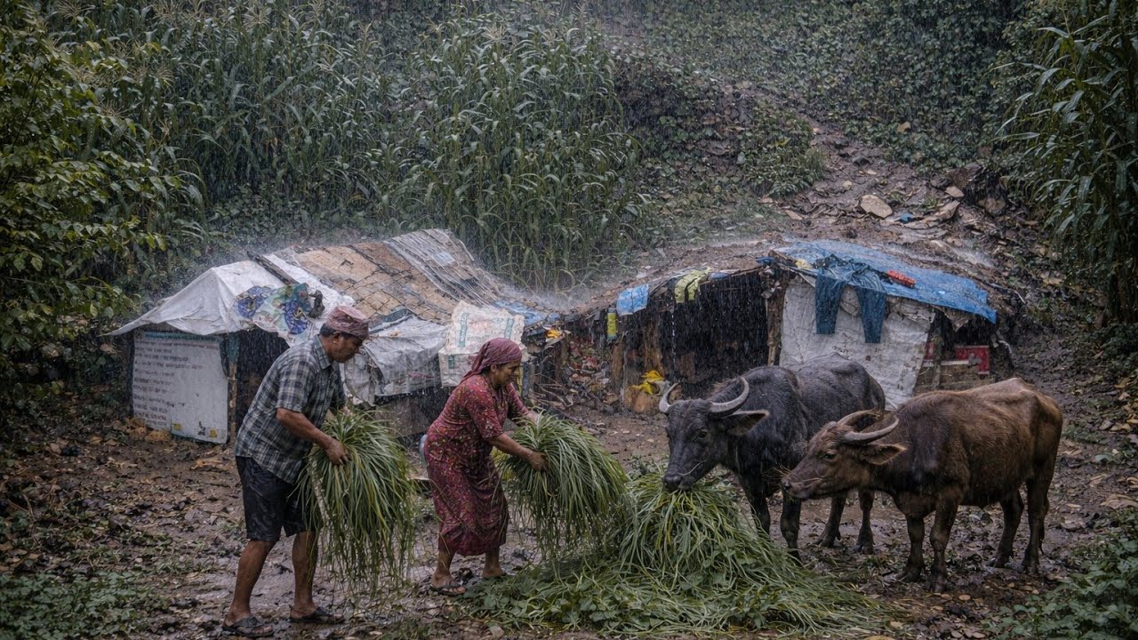 This Is Himalyan Nepali Mountain Village Life Heavy Rainy Day |Naturelly Village Dacumentary Video |