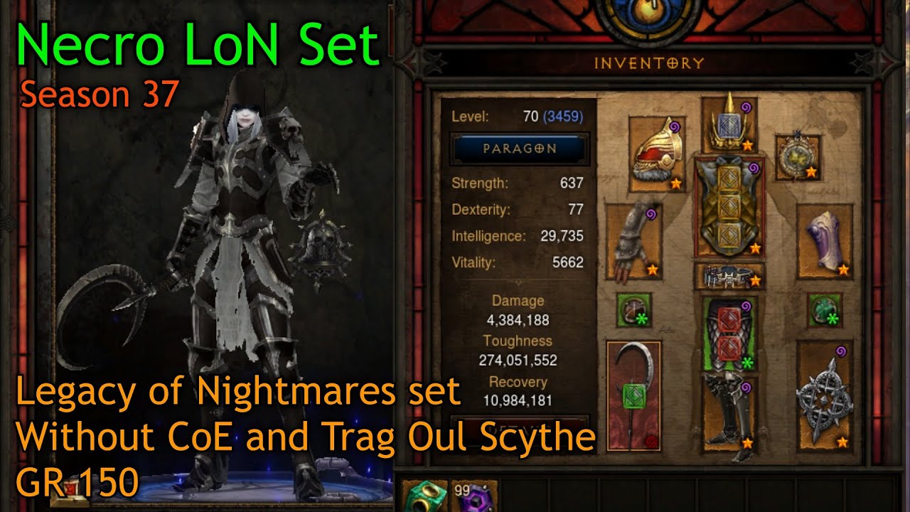 Season 37 Necro LoN Blood Nova (Legacy of Nightmares) GR 150 14:21 (NA) - Diablo 3