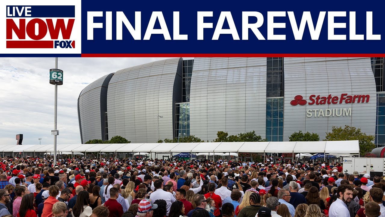 Thousands exit State Farm Stadium after Charlie Kirk memorial | LiveNOW from FOX