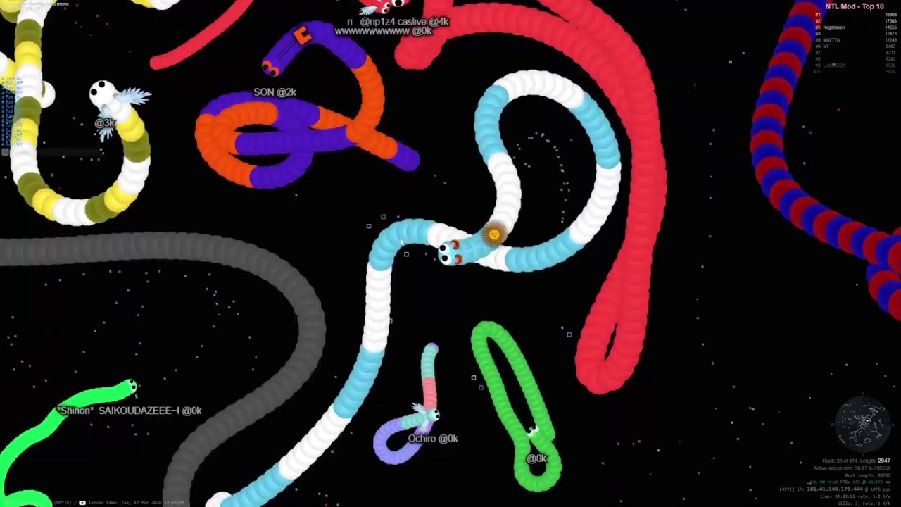 [slither.io] ONE Live _지렁이키우기