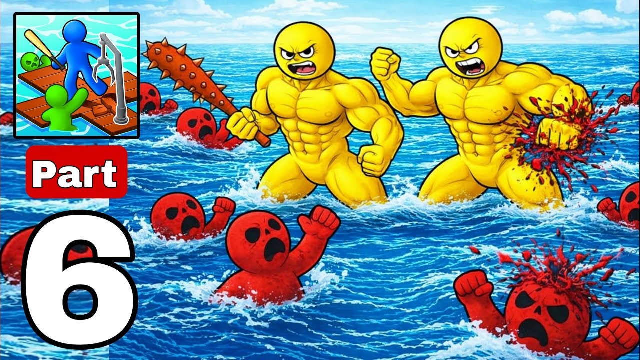 Zombie Raft: Gameplay Walkthrough Part 6 - Surviving intense zombie waves  (Android/iOS)
