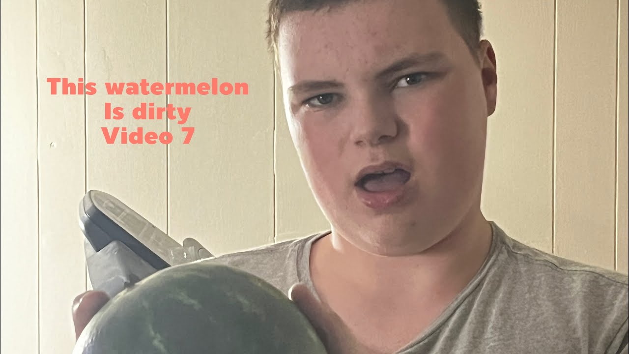 Billy did not like the look on his watermelon