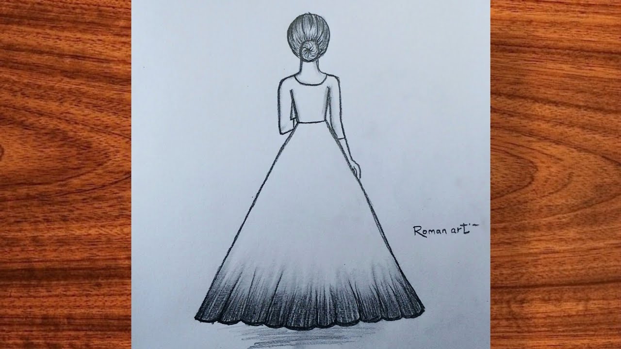 how to draw girl ||easy girl back drawing||easy girl drawing for beginners