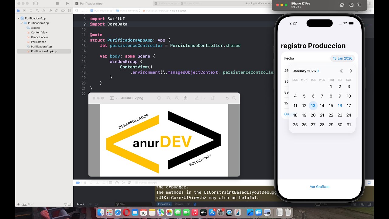 ANURDEV  |  APP REPORTE DE PRODUCCION CON GRAFICAS EN XCODE |  SWIFT IOS PROGRAMING 006