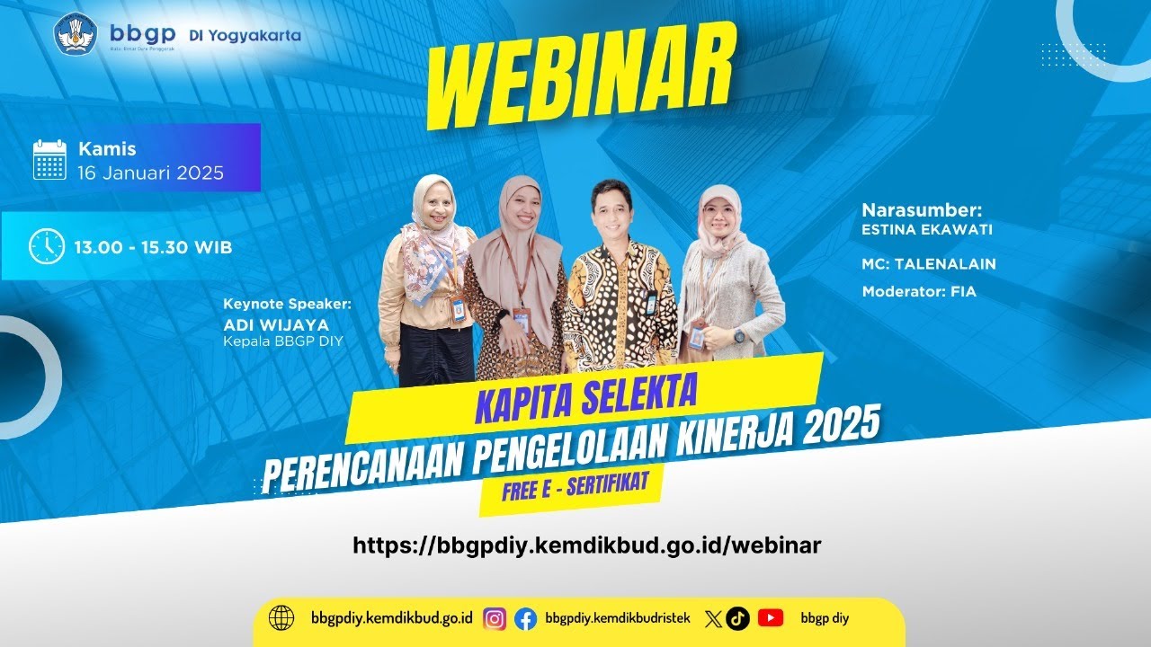 (2025) webinar kamisan Sosialisasi Pengelolaan Kinerja Guru, Kepala Sekolah dan Pengawas