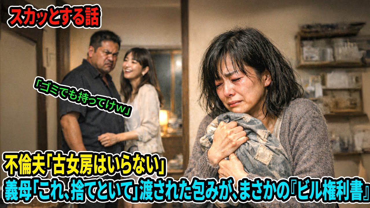不倫夫「古女房はいらない」私を追い出し、愛人と住む家に…→義母「これ、捨てといて」渡された包みが、まさかの『ビル権利書』だった結果ｗｗ