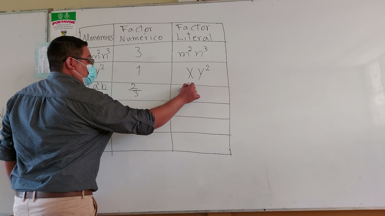 Monomio Factor Num&eacute;rico y Literal