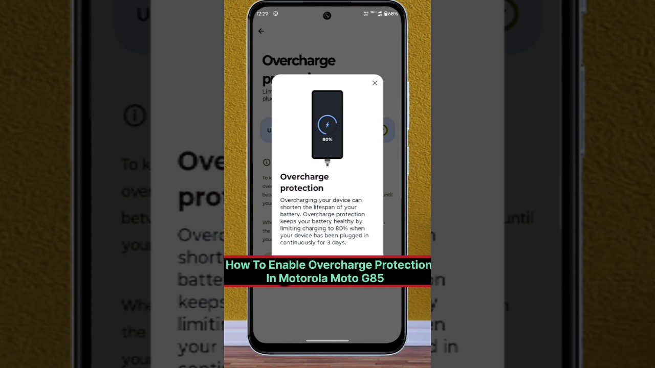 Motorola Moto G85 5G: How To Enable OverCharge Protection #motorola #motog85