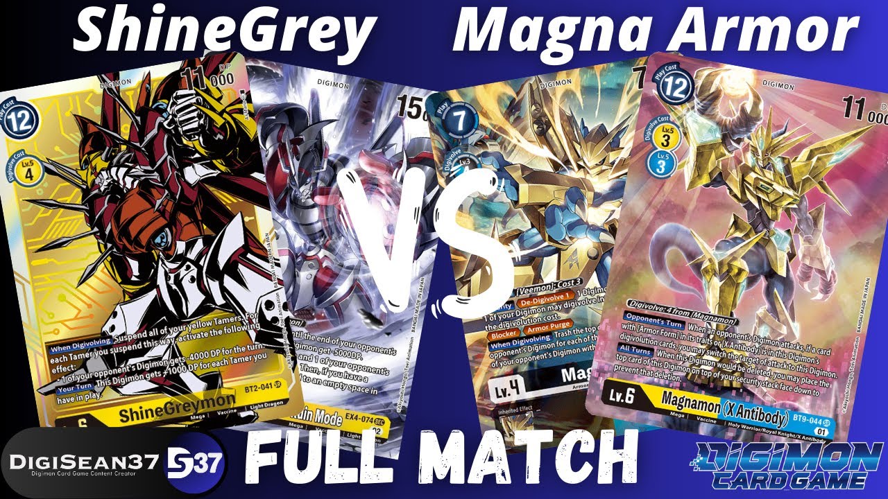 ShineGreymon Ruin Mode Turbo VS Magnamon Armor | Digimon Card Game | BT15 Exceed Apocalypse