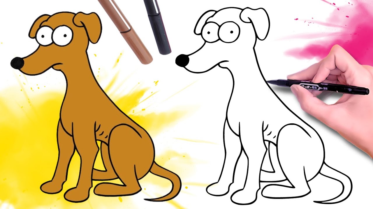 🤎 Comment dessiner le petit dog | Les Simpsons