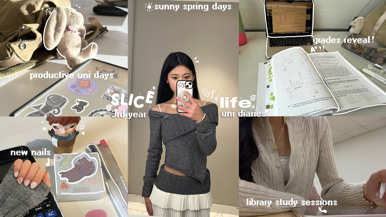 SLICE OF LIFE VLOG 🍥 𖦹⋆* engineering uni life, classes & productive studying, sunny spring days