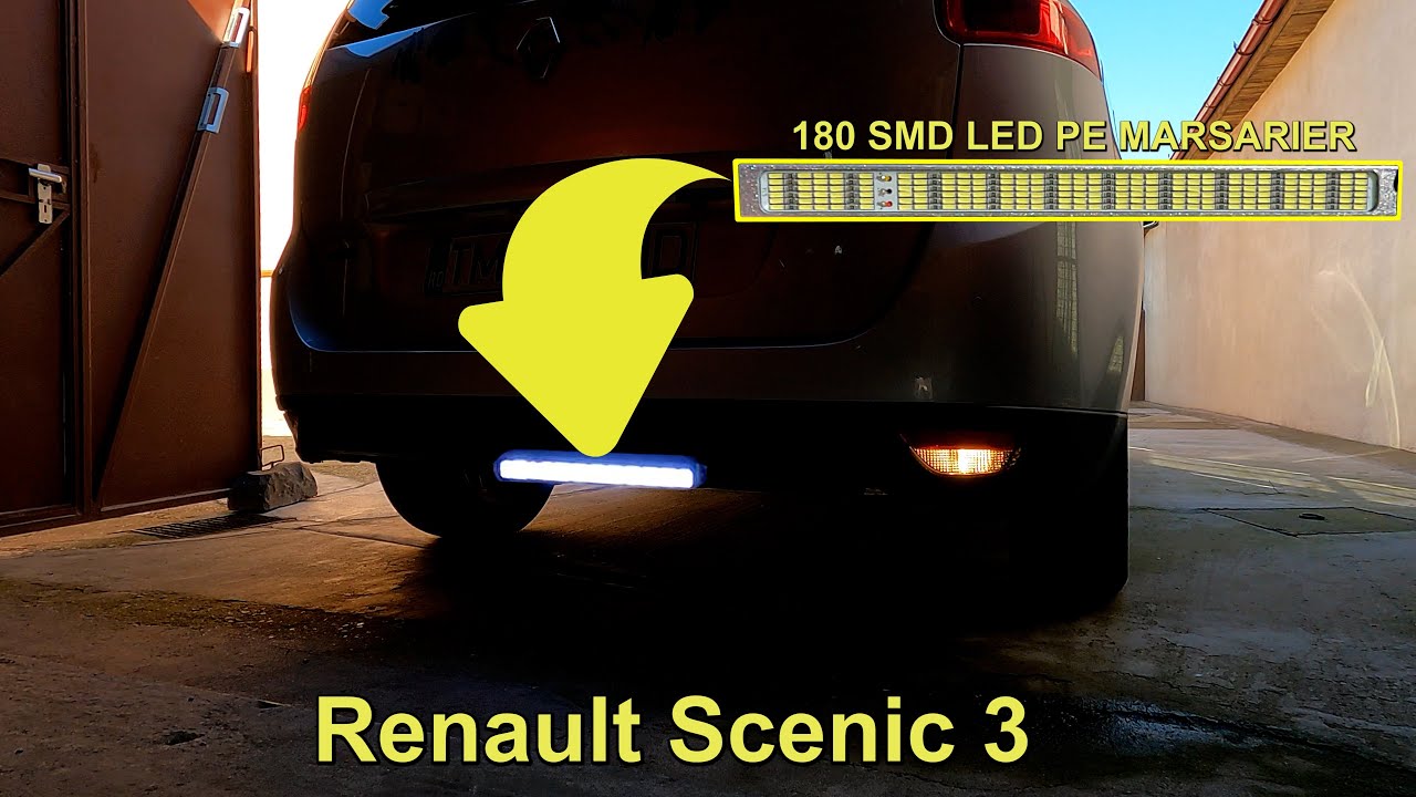 Montat bagheta cu 180  leduri, lumina suplimentara pe marsarier, Renault Scenic 3