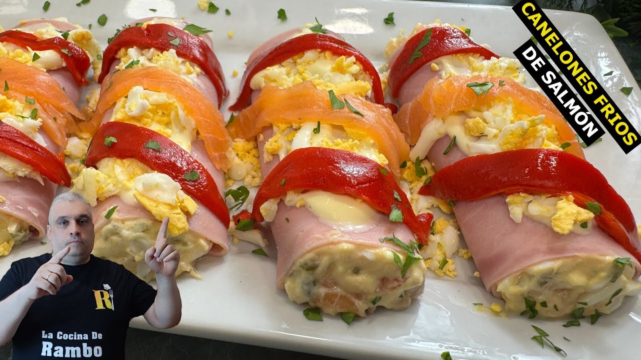 Canelones fríos Rellenos de Salmon | Receta rápida y fácil 🤩