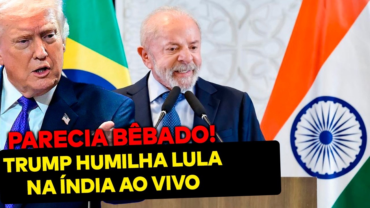 TRUMP MANDA LULA CALAR A BOCA NA &Iacute;NDIA! Petista parece b&ecirc;bado e tem microfone cortado na mesma hora