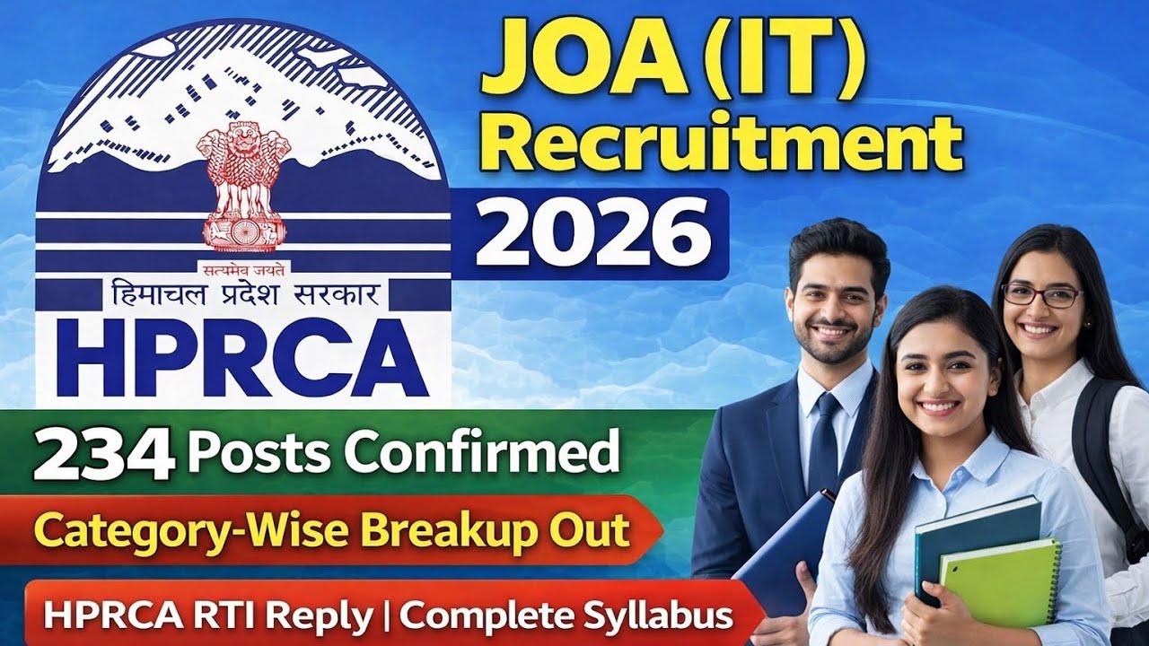 JOA (IT) Recruitment 2026 | Category-Wise Breakup Out 234 Posts Confirmed | HPRCA RTI Reply Syllabus
