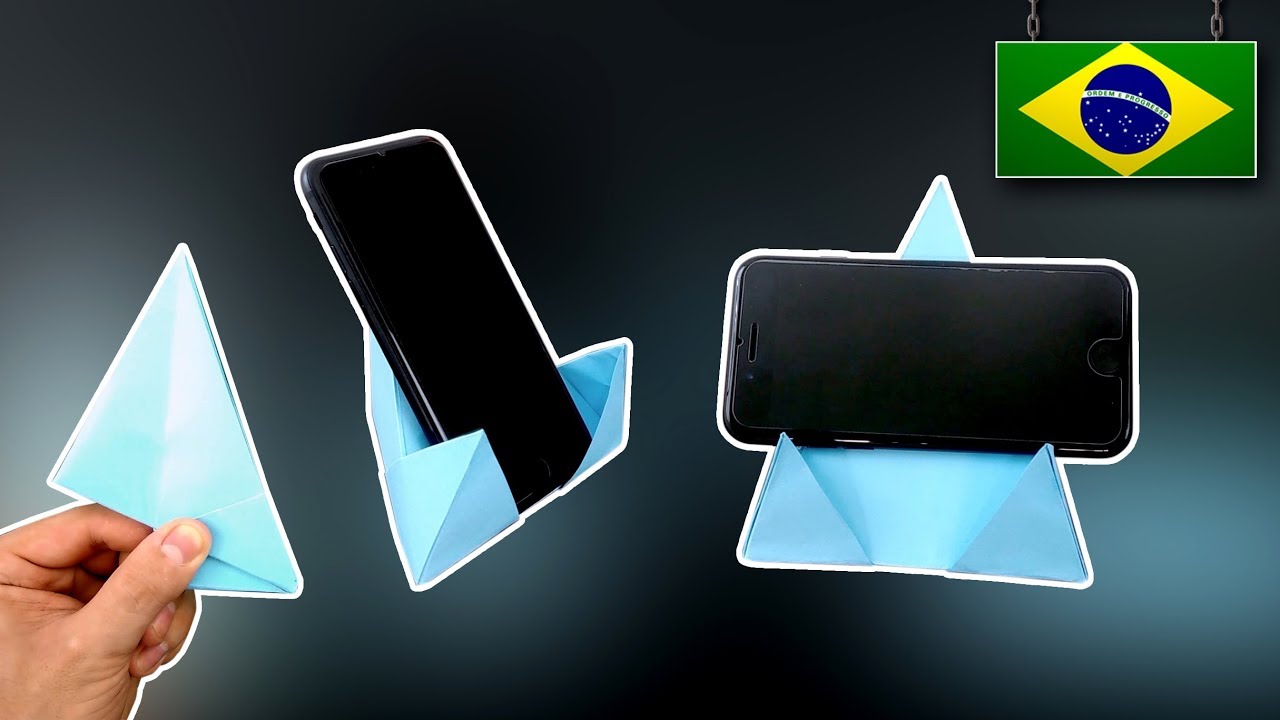 DIY - Suporte de Celular de Origami 4.0 - Vertical e Horizontal!