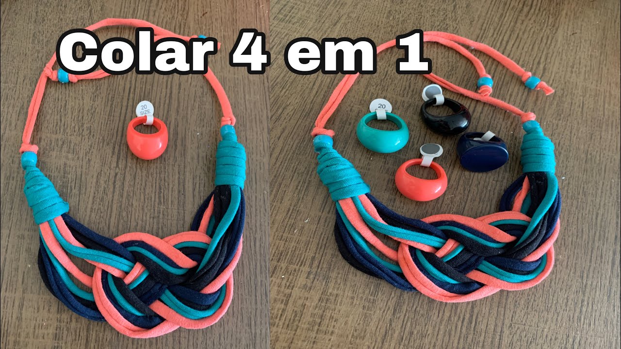 DIY COLAR 4 em 1 fio de malha 🧶