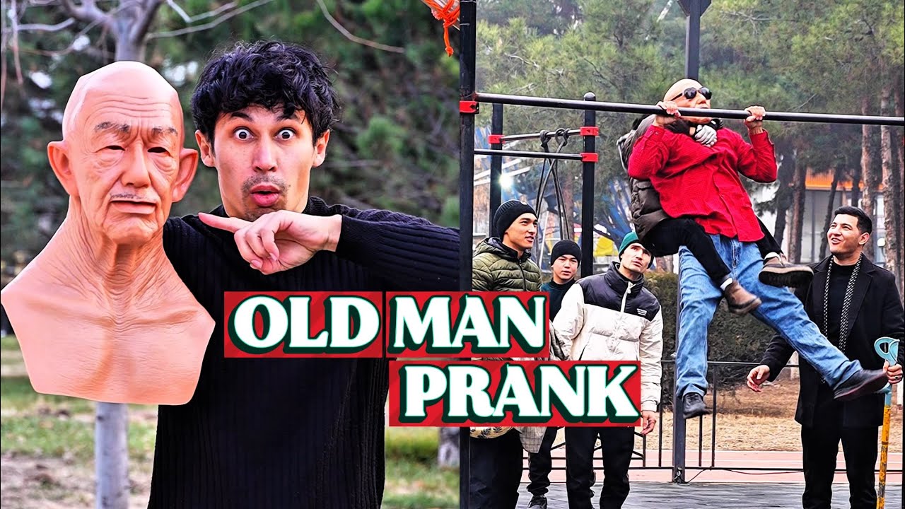 OLD MAN STREET WORKOUT PRANK: GRANDPA’S SECRET WEAPON: CAN YOU LIFT MY CANE?