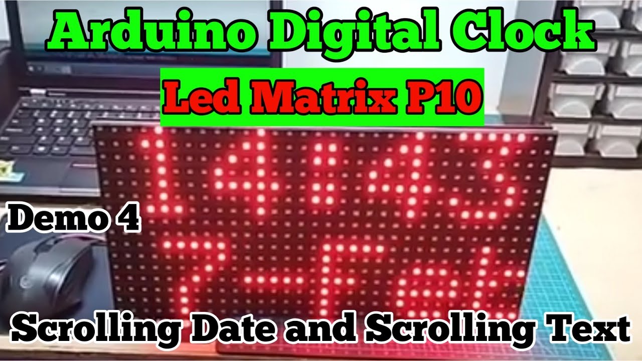 Цифровые часы Arduino со светодиодной панелью P10 || Демо 4
