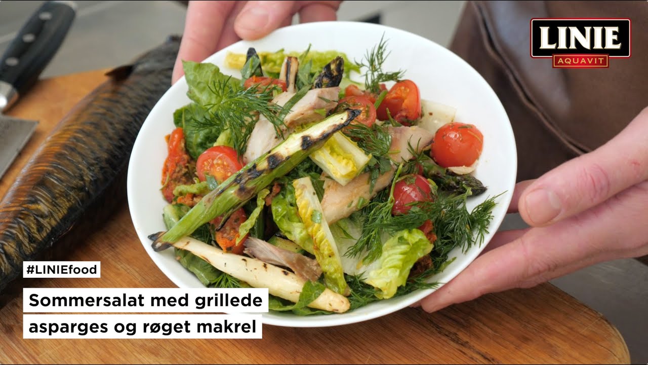#LINIEfood | Sommersalat med grillede asparges og røget makrel