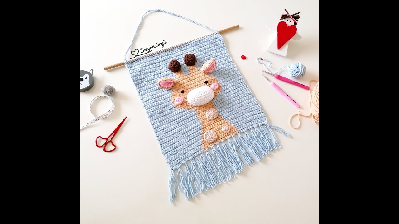 Sevimli Zürafa duvar panosu yapımı Part 1 - Crochet Cute Giraffe wall board