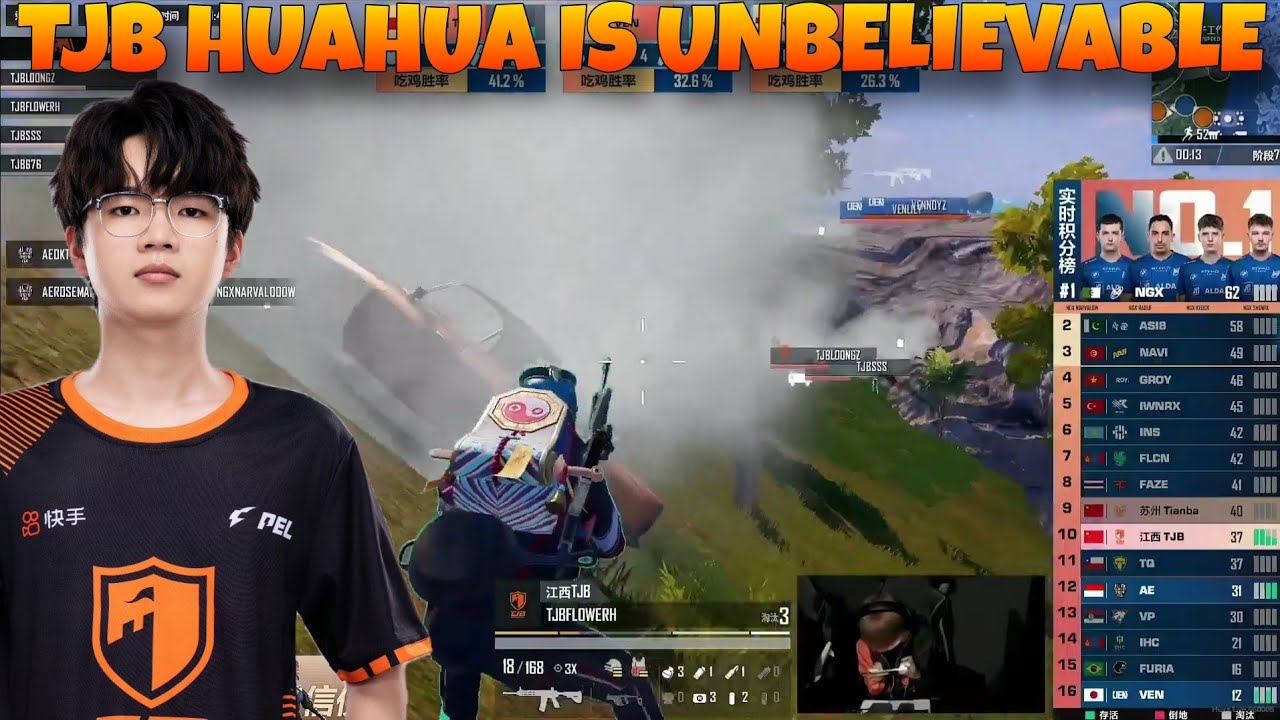 😱 TJB HuaHua Single Handedly Clearing Every Angle In PMGC 2024 !!🔥🔥 TJB 7 Kills Chicken Dinner!!❤️