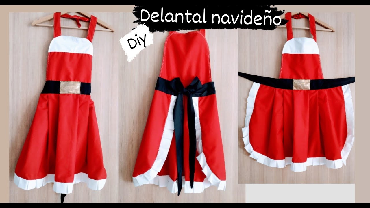 Cómo hacer un delantal navideño // delantal de cocina para navidad