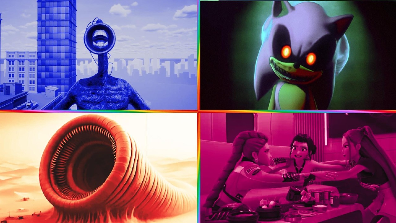 Siren Head 🆚 Sonic .Exe 🆚 Cartoon Worm 🆚 Kpop demon hunter 🎶 Tiles Hop EDM Rush