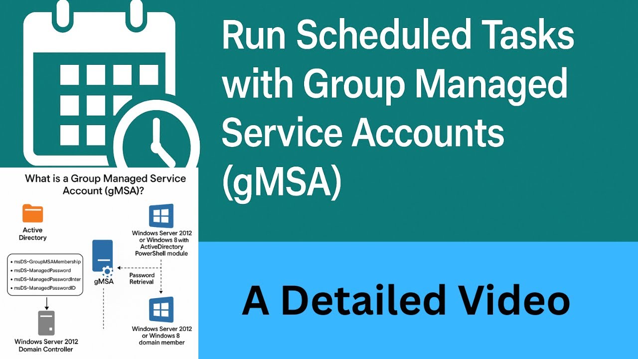 🎯 Run Scheduled Tasks with Group Managed Service Accounts (gMSA) | Gmsa Active Directory