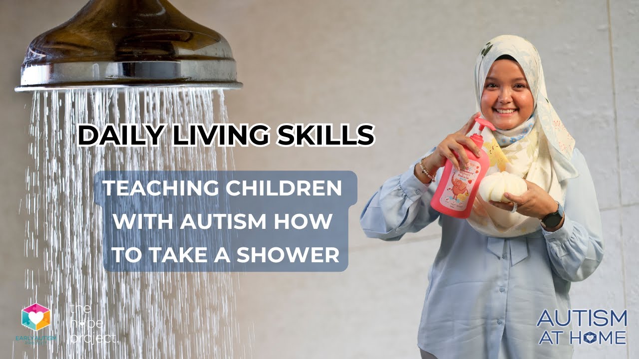 Daily Living Skills: Teaching Children with Autism How to Take a Shower (4/8) | Autism at Home
