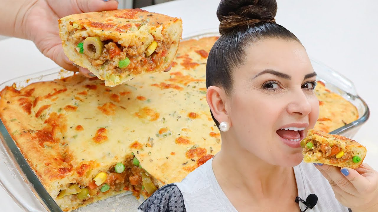 TORTA DE CARNE MOÍDA SEM LIQUIDIFICADOR DELICIOSA