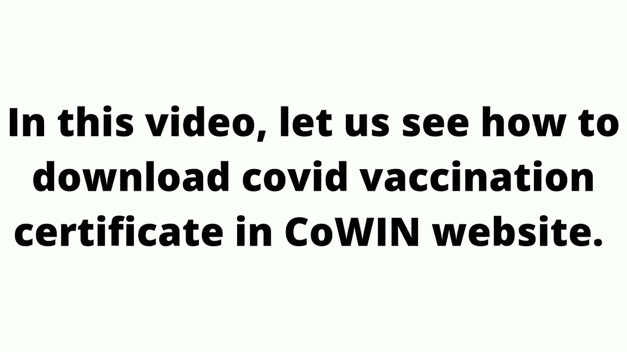 Download vaccination certificate in CoWIN