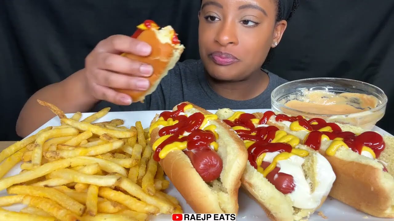 ASMR MUKBANG HOT DOGS & FRENCH FRIES MUKBANG ASMR 먹방 REAL EATING SOUND