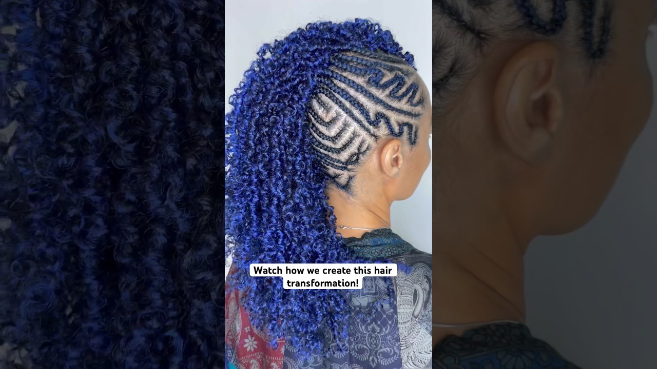 CREATIVE HAIRSTYLES | BLUE HAIR | CROCHET HAIR BRAIDING | VACATION HAIR | NONBINARY HAIRSTYLE