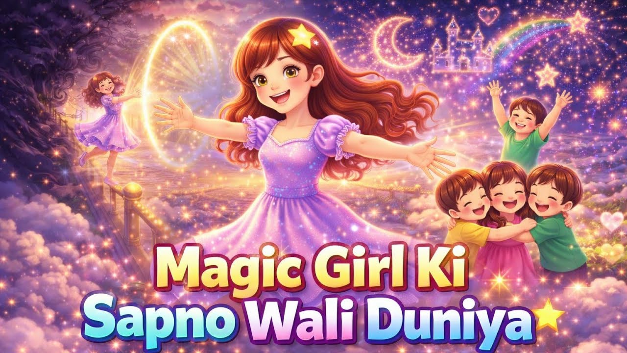 Magic Girl Ki Sapno Wali Duniya 🌟 | Hindi Kids Poem | Magical Fairy Story | Dream Song for Children