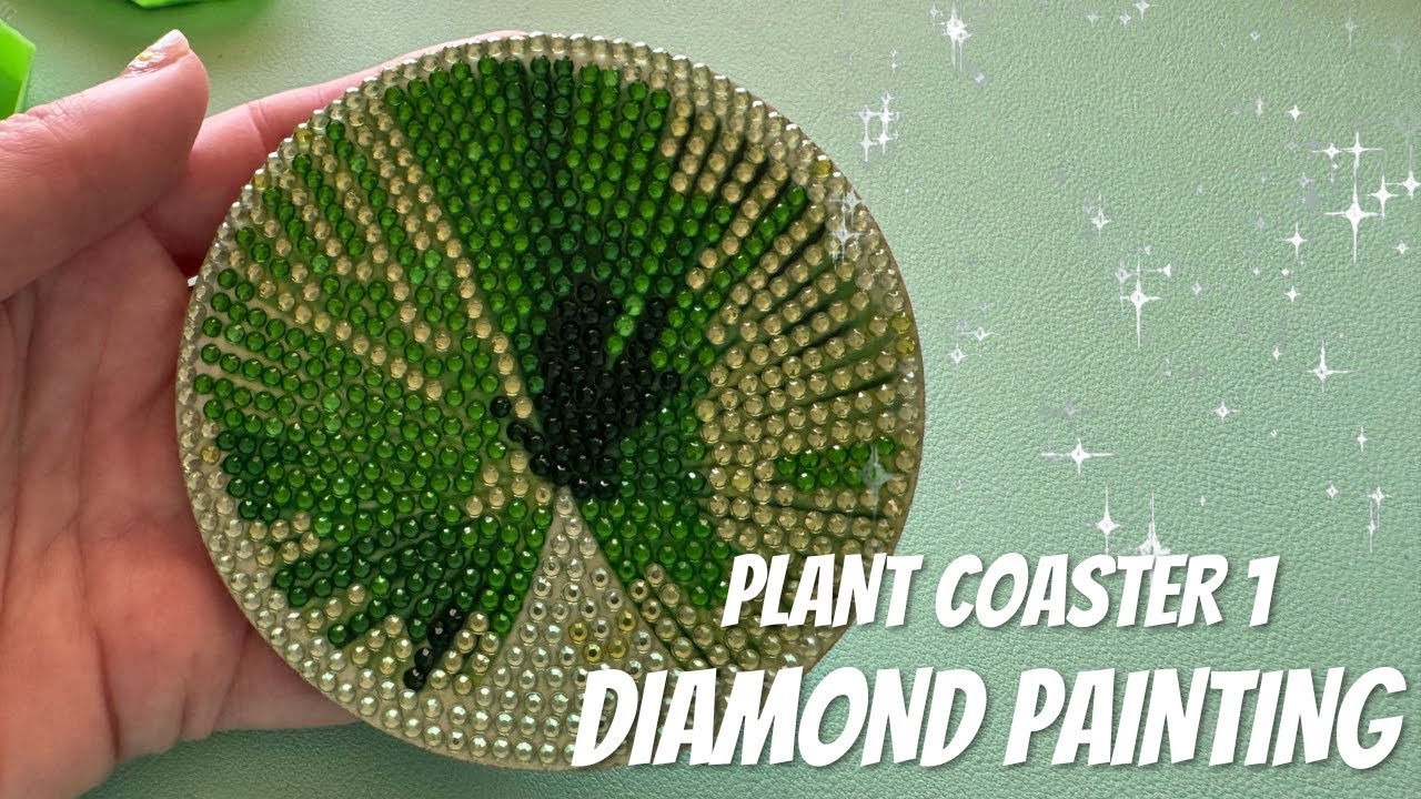 Plant coaster 1 - diamond painting (no talking)