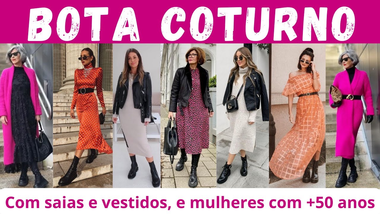 BOTA COTURNO. Como usar com saias e vestidos? * E PARA MULHERES COM MAIS DE 50 ANOS*