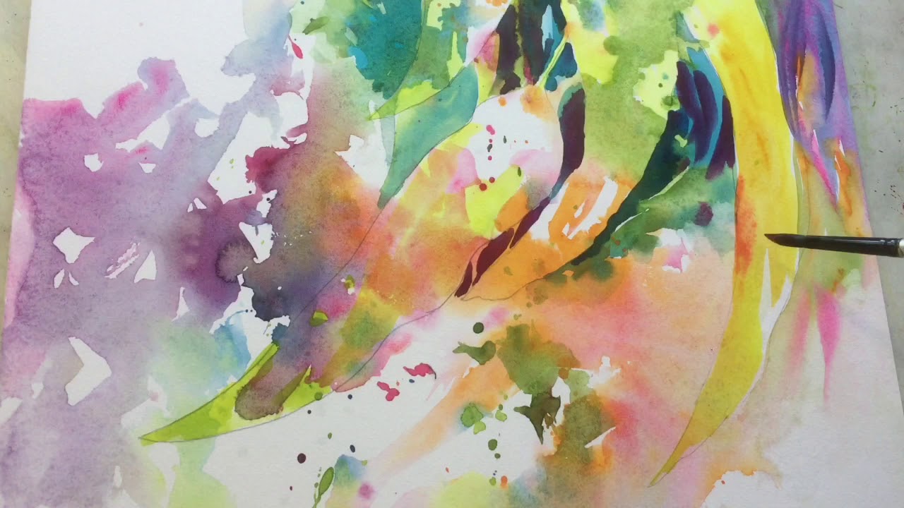 Close Focus Leaves In Watercolor With Rae Andrews Using Bold Colors And Negative Painting
